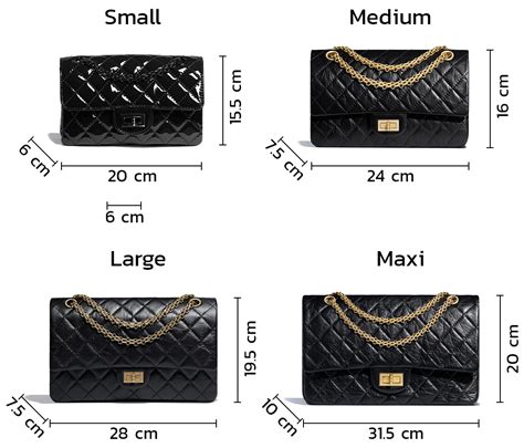 chanel 2.55 size comparison|chanel 2.55 original.